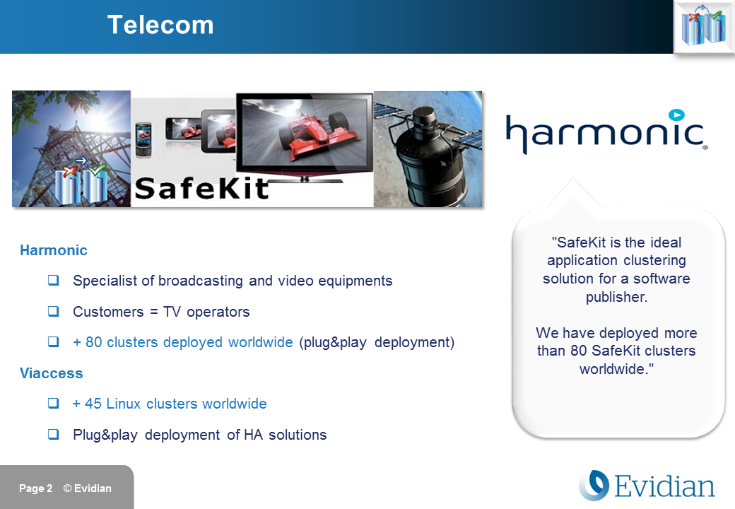 Evidian SafeKit Training - Customers - Slide 2