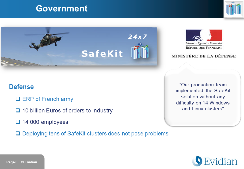 Evidian SafeKit Training - Customers - Slide 6