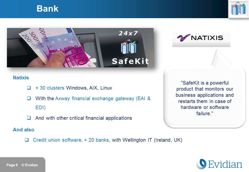 Evidian SafeKit Training - Customers - Slide 9