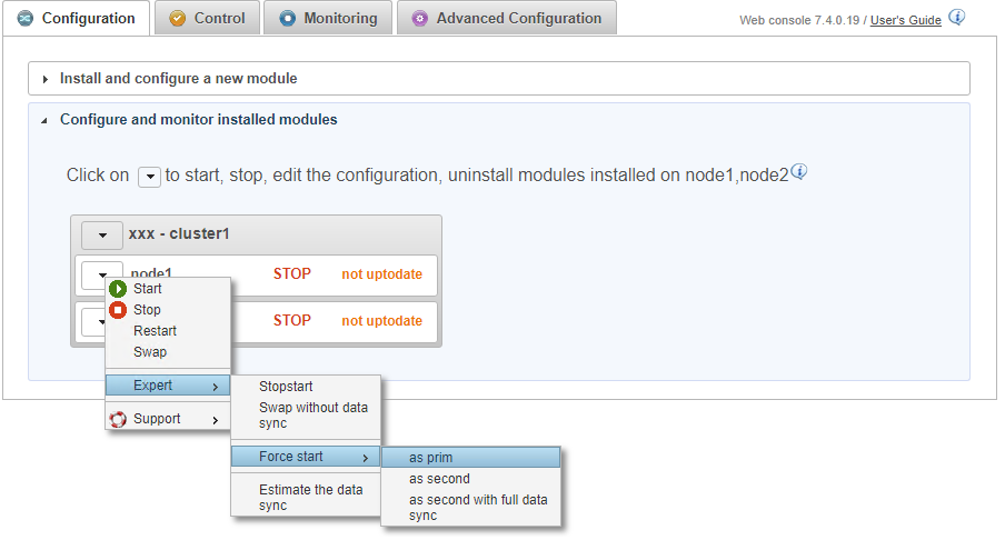 Force the start as primary of the Milestone XProtect and SQL node with the up-to-date data