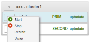 Stop the PostgreSQL module on the PRIM server