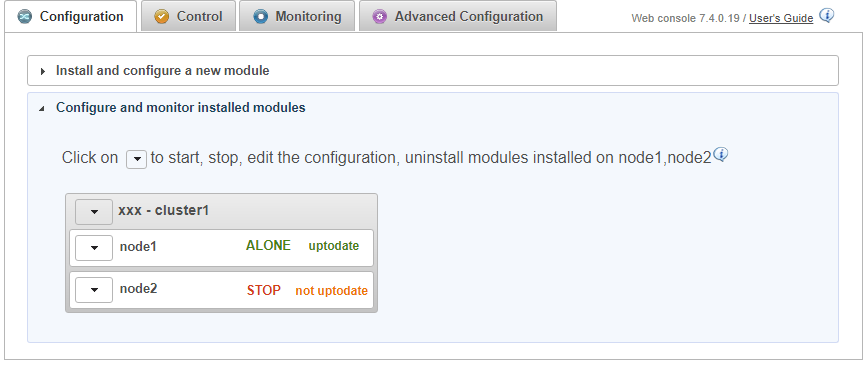 View full size The first node starts as primary and becomes ALONE