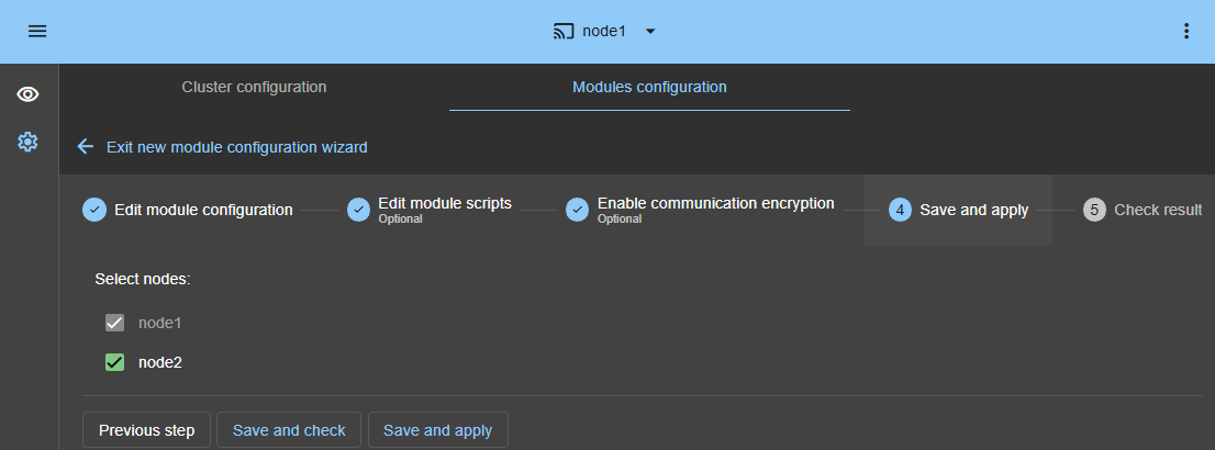 View full size Save and apply the Linux module configuration