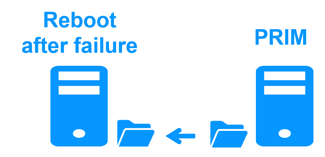 Restarting a failed server with automatic failback