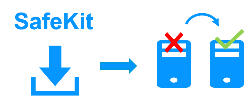 Un cluster simple avec SafeKit installé sur deux serveurs